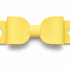 Špangica s pentljo iz usnja - živahtno pastel rumena